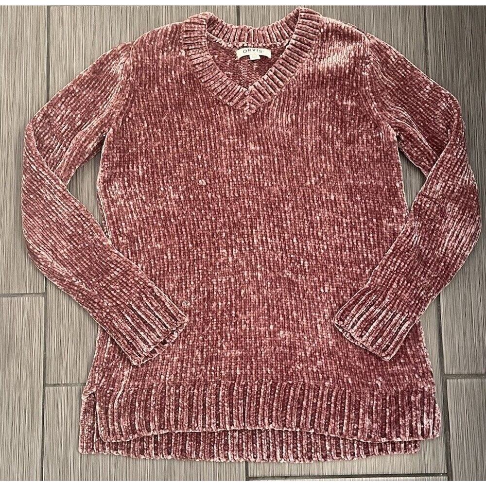 Orvis Women's Classic Collection Chenille Sweater Mauve Size Small Super Soft